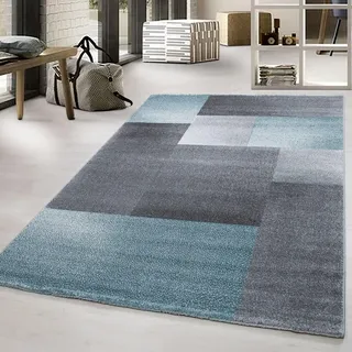 Teppich AYYILDIZ TEPPICHE "Lucca 1810" Gr. 4, blau, B:160cm H:11mm L:230cm, Kunstfaser, Teppiche, Teppich, moderner Kurzflor, Wohnzimmer