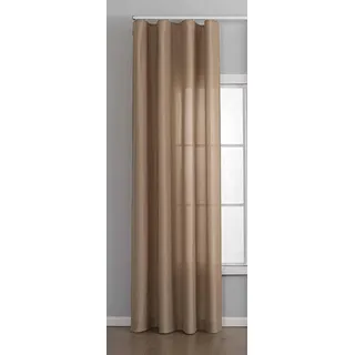 Gardinenbox Vorhang Cationic mit Wellenband »Wien« HxB 245x145 cm Taupe 1:2 Wellenband Bleibandabschluß Knitterarm Wellenfall 2025110