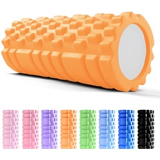 unycos - Faszienrolle mit 3D Texturmassage (33 x 14 cm), Fitness-Rolle zur Selbstmassage von Rücken, Wirbelsäule und Beine, Foam Roller - Massagerolle für Muskelverspannungen Lindern (Orange)