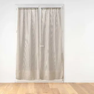 Douceur d'Intérieur, Haltona Gardinenstange, gerade, 2 x 70 x 200 cm, Haselnuss, Leinenoptik, gewebt