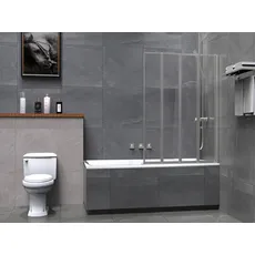 welltime Badewannenaufsatz »Nassau«, Badewannenfaltwand, Spritzschutzwand für Badewanne, Glas, 4 Elemente, grau