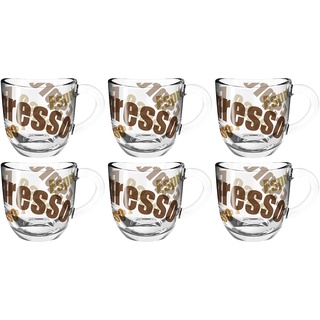 LEONARDO Napoli Espresso-Tassen, 6er Set, spülmaschinengeeignete Espresso-Becher mit Motiv, kleine Kaffee-Tasse, mikrowellenfest, 80 ml, 024234