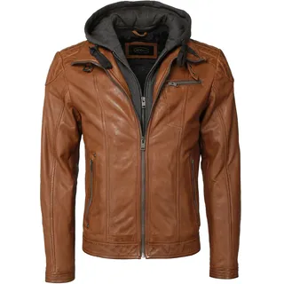 Lederjacke JCC "Lederjacke 310-19-222", Herren, Gr. 48, braun (cognac), Obermaterial: 100% Lammleder LEL. Futter: 100% Polyester PES., Jacken Lederjacke