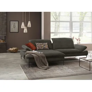 W.Schillig Ecksofa »enjoy&MORE, Designsofa, elegant und bequem, L-Form« Sitztiefenverstellung, Füße schwarz pulverbeschichtet, Breite 294 cm, grün
