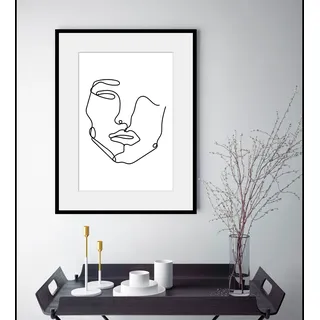 queence Bild »Sandy« Frau   Gesicht   Kunst   Schwarz-Weiß 1 Stk. tlg. HD Premium Poster-Druck inkl. Holzrahmen, weiß
