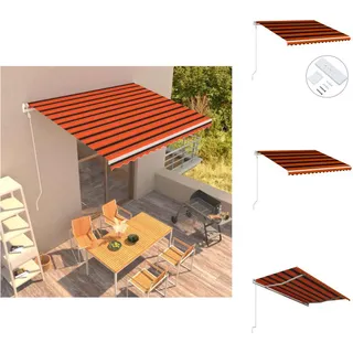 vidaXL Automatisch Einziehbare Markise 400×300 cm Orange und Braun - Markisen