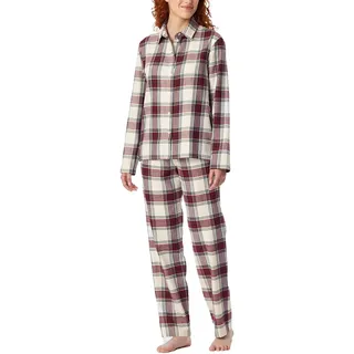 Schiesser Damen Schlafanzug lang mit Knopfleiste weiche Baumwolle Webware-X-Mas Gifting Sets Pyjamaset, Multicolor 1_182122, 42