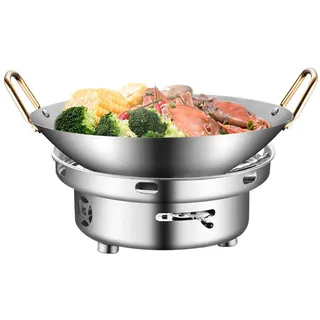 Joyivike Spirituskocher Campingkocher Set Mit Topf Für Innenräume, Outdoor Edelstahl Spiritus Kocher, Hot Pot, Alkohol Herd Kochtopf Set Für 2–4 Personen Camping