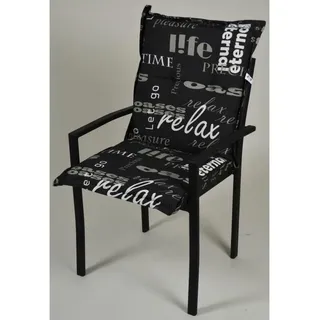 4x Niederlehner Lifestyle Stuhlauflage Sitzkissen Set schwarz Polster 50x105x5cm