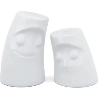 FIFTYEIGHT PRODUCTS/Salz- & Pfefferstreuer Würzschmusie „Verschmust & Kuschelig“ (Porzellan, Made in Germany) Weiß