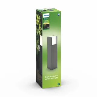 Philips Sockelleuchte Aluminium 40,0 cm 600 lm IP44 anthrazit