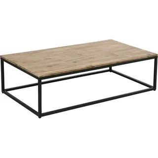 Avilia Eleganter, moderner Beistelltisch aus Akazienholz und Metall – zeitgenössischer Stil – Couchtisch – 115 x 65 x 32,5 cm, Braun und Schwarz