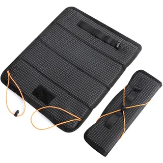 AiQInu Sitzkissen Outdoor, Outdoor Sitzmatte Faltbares(35x30cm), Iso-Thermo-Sitzkissen, Sitzmatte Wasserabweisend mit Karabinerhacken, Für Outdoor Spielplatz Camping Wandern Picknick - Schwarz