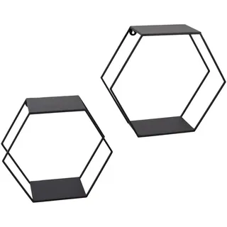 Loft42 Wandboxen Hexagon Schwarz , Metall , 41x36x15 cm , Wohnzimmer, Regale, Wandregale