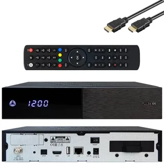 AB Pulse 4K UHD Sat Receiver (1x DVB-S2X Sat, Linux E2, PVR, H.265, HDR10, Ultra HD 2160p, 2 GB RAM & 8 GB Flash, USB 2.0, HDMI, CI, CA-Kartenleser, MicroSD-Slot, LAN, schwarz)
