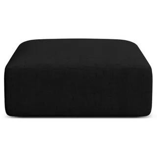 Cosmopolitan Design Pouf Campi aus strukturiertem Stoff schwarz , Schwarz , Textil , 90x40x90 cm , Wohnzimmer, Sessel, Hocker & Hockerbänke, Poufs