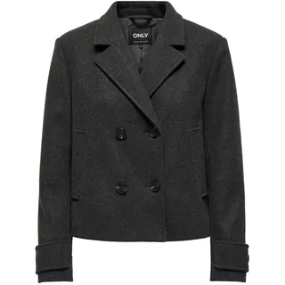 ONLY Damen Mantel ONLFREJA Life Short DB Jacket OTW NOOS 15320983,Dark Grey Melange,S