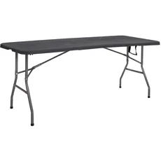 SPRINGOS Partytisch Banketttisch klappbarer Gartentisch für Gastronomie m. Tragegriff Kofferfunktion Kunststoff Metall In- & Outdoor (Schwarz)