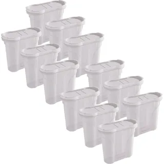 Novaliv Salzstreuer 12er SET Salz Vorratsdose zum Streuen 300 ml Maße (LxBxH): 11 x 5 x 11 cm Dosen für Gewürze mit Deckel Salz und Pfefferstreuer Paprika Gewürz Streuer Klein Streuer Gewürze Fein - Transparent