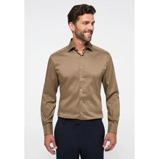 Eterna Langarmhemd "REGULAR FIT", EASY IRON (bügelleicht), braun