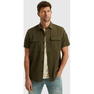 PME LEGEND Kurzarmhemd, mit Kent Kragen, grün