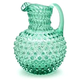 Mundgeblasener Kristallglas Krug 2 Liter | Handgefertigter Glas Karaffe für Heiß- & Kaltgetränke geeignet | Glaskaraffe | Wasserkaraffe | Getränkekanne | Blumenvase | Vase (Beryl)