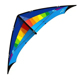 Elliot 1010510 Stuntkite/Allrounder Strahlenstrom mit Geschwindigkeit, Regenbogen/Blau, RTF