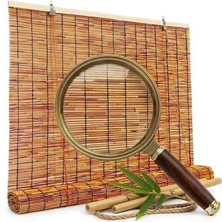 Bambusrollo Wetterfest Aussen 60 70 80 90 100 110 120 140 160 180cmNatur Bambus Rollo Für Aussenbereich Balkon, UV-Block Fenster Raffrollos, Breite Sonnenschutz Sichtschutz Rollo(W105cm x H185cm)