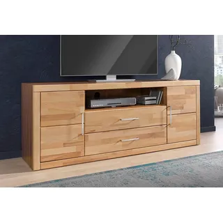 otto home Home »Logo,160cm breit,42 cm tief, Fronten Massivholz, Kabeldurchführung« Korpus Holzwerkstoff,62 cm hoch, 5 Fächer, Metallgriffe,
