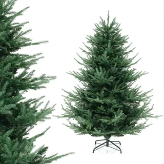 COSTWAY 180cm Künstlicher Weihnachtsbaum mit Beleuchtung, Tannenbaum mit 240 LED-Lichtern und 8 Lichtmodi, Christbaum mit Scharnierstruktur Grün - Grün
