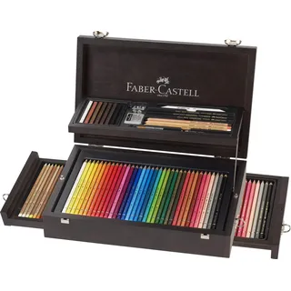 Faber-Castell 110085 - Graphic Holzkoffer 125-teilig