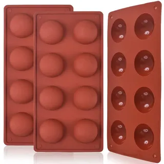 Silikonform mit 8 Löchern, halbe Kugel, 8 Mulden, Halbkugel-Form für die Herstellung von Schokoladenkugeln, Kuchen, Gelee, Pudding, Kuppel-Mousse.