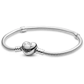 Pandora Moments Herz und Schlangen-Gliederarmband Silber 594594C00-19 Größe 19