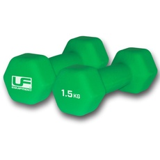 Urban Fitness Fitness-Kurzhanteln, mit Neoprenüberzug, 2 x 1,5 kg, Grün