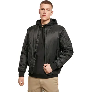 Build Your Brand Herren Jacke Bomber Jacket, Bomberjacke für Männer, leichte Sommerjacke, Black, M