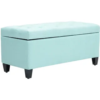 Homcom Truhenbank Polyester Holz Grün , Kunststoff , 40x44x100 cm , Esszimmer, Bänke, Sitzbänke