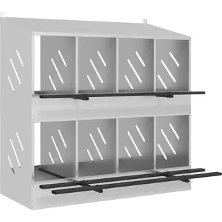 vidaXL Hühner-Nistkasten mit 8 Fächern Verzinktes Silber Metall - Silber