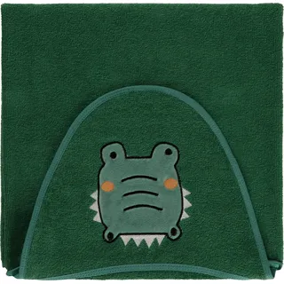 Kapuzenhandtuch EGERIA "Crocodile", grün, B:70cm L:100cm, Frottier, Baumwolle, Handtücher, Kapuzenhandtuch, mit Kokodil Applikation