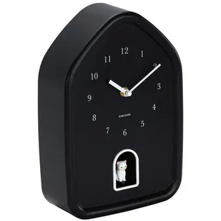 Karlsson Wanduhr , Schwarz , Kunststoff , 20x29.1 cm , Schlagwerk , Dekoration, Uhren, Wanduhren
