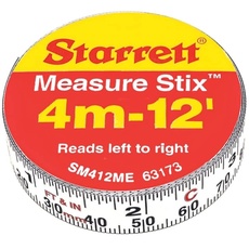 Starrett 4M Maßband Stix - SM412ME Präzisionsstahl imperiale und metrische Messung - Heimwerker Lest-to-right Reading Langlebiges Klebeband