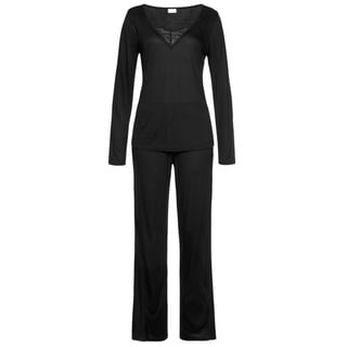 LASCANA Damen Pyjama schwarz Gr.36/38