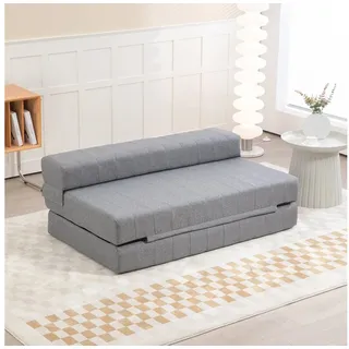 Homcom Bodensofa 2-in-1 Klappbar Schlafsofa mit Leinenoptik, für 2 Personen, Gepolstert Sofabett bis 250 kg belastbar für Wohnzimmer, Sofas - Couches, Schlafsofas