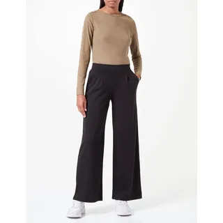 ICHI IHKate Damen Hose Stoffhose Culotte-Hose mit Stretch hoher Elastikbund weiter Schnitt Ziernäthe - Schwarz