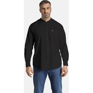 Jan Vanderstorm Langarmhemd »Stehkragenhemd KALLU«, schwarz