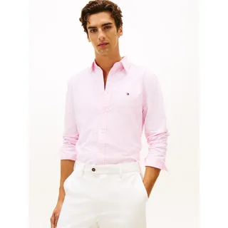 Langarmhemd TOMMY HILFIGER "OXFORD DOBBY", Herren, Gr. L (52), N-Gr, rosa (rose petal, allover), Web, Obermaterial: 100% Baumwolle, regular fit, Manschette, Hemden Langarmhemd, Button-down-Kragen, regular fit, Businesshemd