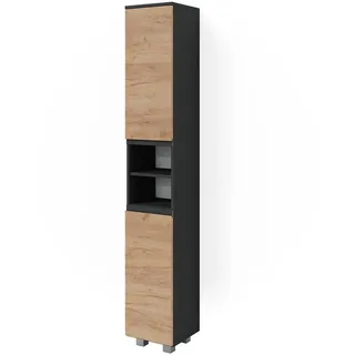 Vicco J-Shape Hochschrank 30 x 190 cm Grau Holz