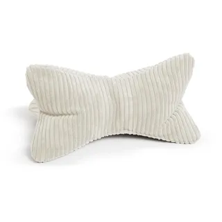 MAGMA Leseknochen Bücherkissen Shara ergonomische Form Cord gestreift (Beige)