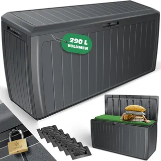 Kesser KESSER® Auflagenbox 290 Liter mit abschließbarem Deckel Haltegriffe Gartenbox