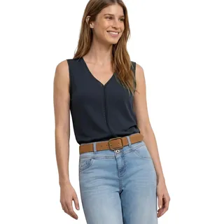 Street One Damen Top mit V-Neck und Crochet-Tape