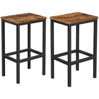VASAGLE Barhocker Barstühle, Küchenstühle, für Küche, Wohnzimmer, Esszimmer, 40 x 30 x 65 cm, vintagebraun-schwarz LBC65X, 6955880358403